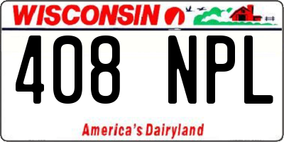 WI license plate 408NPL