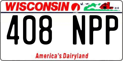 WI license plate 408NPP
