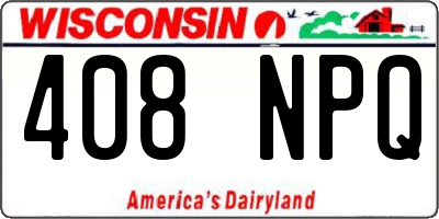 WI license plate 408NPQ