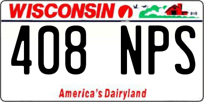 WI license plate 408NPS