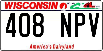 WI license plate 408NPV