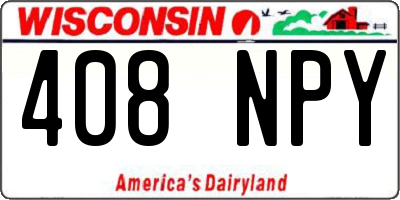 WI license plate 408NPY