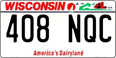 WI license plate 408NQC