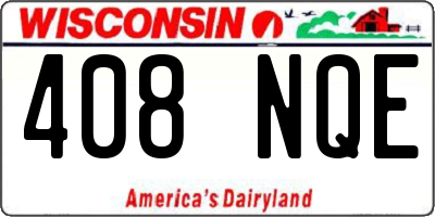 WI license plate 408NQE