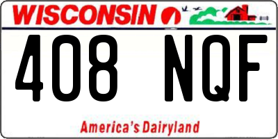 WI license plate 408NQF