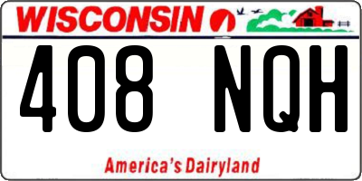 WI license plate 408NQH
