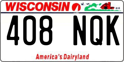 WI license plate 408NQK