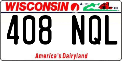 WI license plate 408NQL