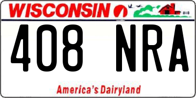 WI license plate 408NRA