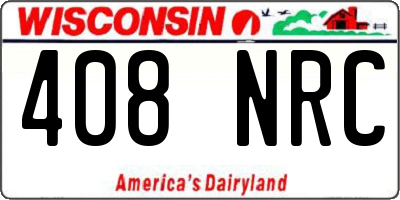 WI license plate 408NRC