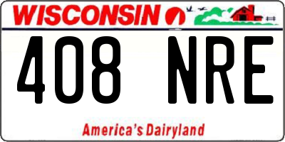 WI license plate 408NRE