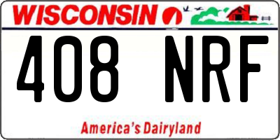 WI license plate 408NRF