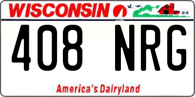 WI license plate 408NRG
