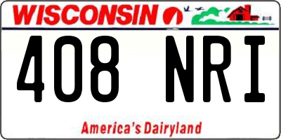 WI license plate 408NRI