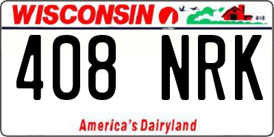 WI license plate 408NRK