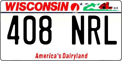 WI license plate 408NRL