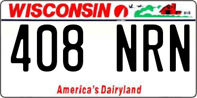 WI license plate 408NRN