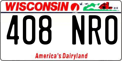 WI license plate 408NRO