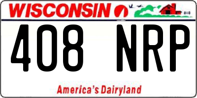 WI license plate 408NRP