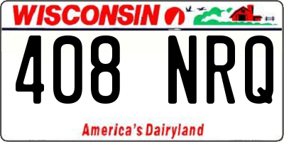 WI license plate 408NRQ