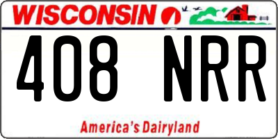 WI license plate 408NRR