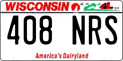 WI license plate 408NRS