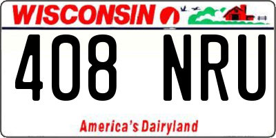 WI license plate 408NRU