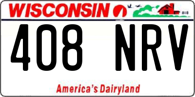 WI license plate 408NRV