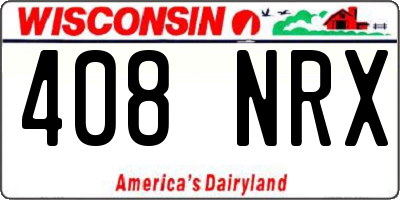 WI license plate 408NRX