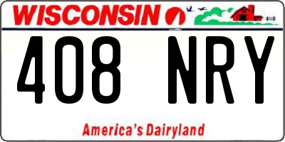 WI license plate 408NRY