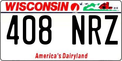 WI license plate 408NRZ