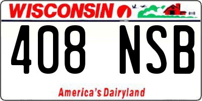 WI license plate 408NSB
