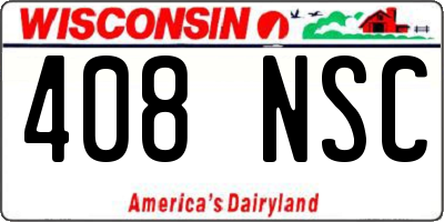 WI license plate 408NSC