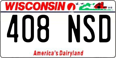 WI license plate 408NSD