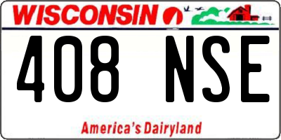 WI license plate 408NSE