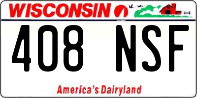 WI license plate 408NSF