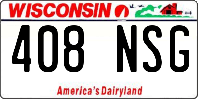 WI license plate 408NSG