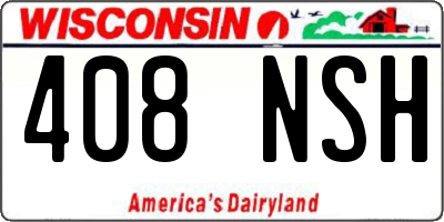 WI license plate 408NSH