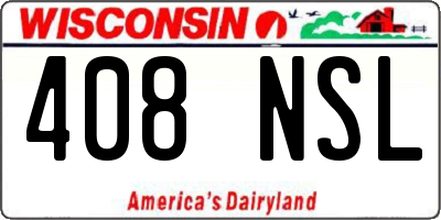 WI license plate 408NSL