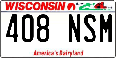 WI license plate 408NSM