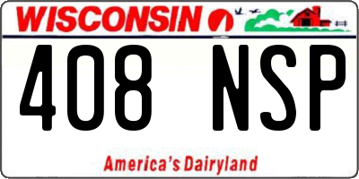 WI license plate 408NSP