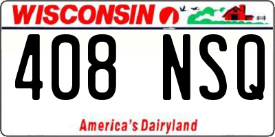 WI license plate 408NSQ