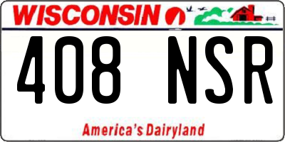 WI license plate 408NSR