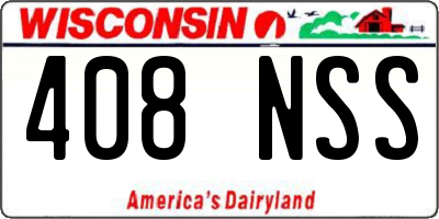 WI license plate 408NSS