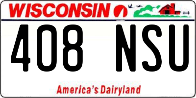WI license plate 408NSU