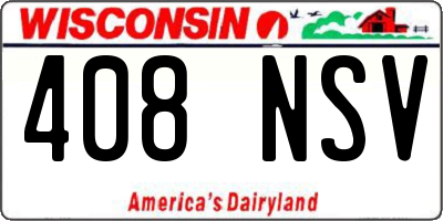 WI license plate 408NSV