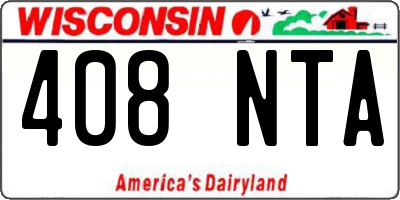 WI license plate 408NTA