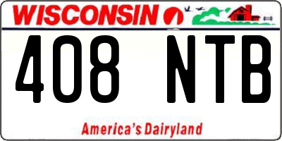 WI license plate 408NTB