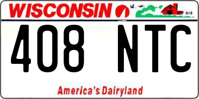 WI license plate 408NTC
