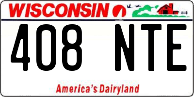 WI license plate 408NTE